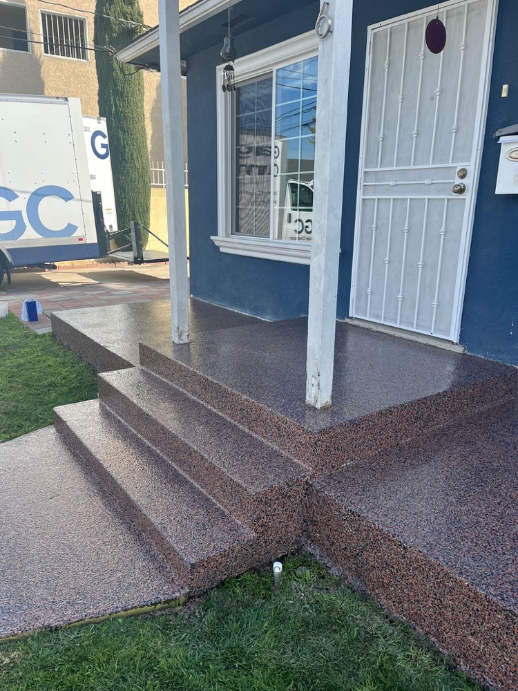 Walkway and patio finished with epoxy coating